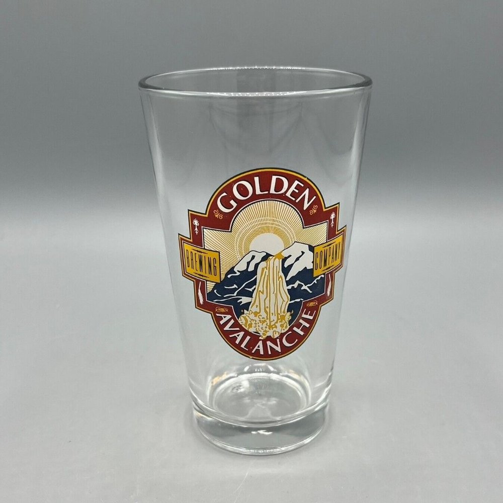 Golden Avalanche Brewing Company Logo 16 Oz. Beer Pint Libbey Glass Kutztown PA